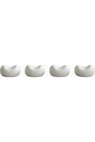 101 Copenhagen Native Chopstick Holders Birch 4 Lü El Yapımı Seramik Çubuk Desteği Beyaz