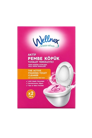 Wellnax Aktif Pembe Köpük Tuvalet Temizleyici 2x100 G