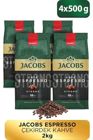 Jacobs Cafe Espresso Çekirdek Kahve 4 x 500 G