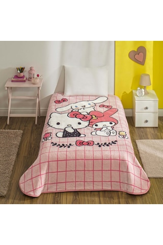 Lisanslı Hello Kitty Friends Tek Kişilik Battaniye 000000001500222950 Çok Renkli