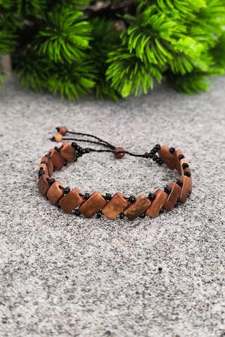 Erkek Kuka Bileklik Unisex Model Bileğe Göre Ayarlanabilir Bt006 Kahverengi