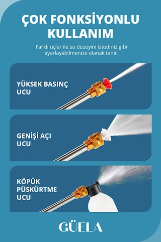 Yeni Model Şarjlı Yüksek Basınçlı Oto Araba Bahçe Yıkama Ve Temizleme Tabancası Makinesi