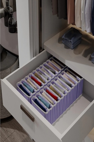11 Bölmeli Dolap Ve Çekmece Içi Düzenleyici Akordiyon Organizer M-00500 3 Adet 00517 Diğer