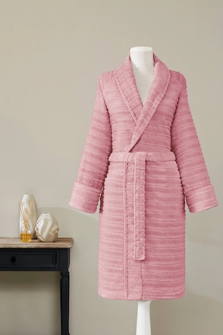 Sadem Organik Linden Şal Yaka Bornoz Pembe