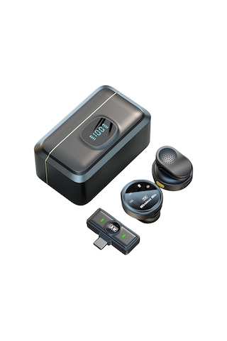 Springsun "2.4g Kablosuz Mikrofon Seti - Akıllı Telefonlar İçin Manyetik Klipsli, Gürültü Önleyici, Şarj Kutusu Dahil"