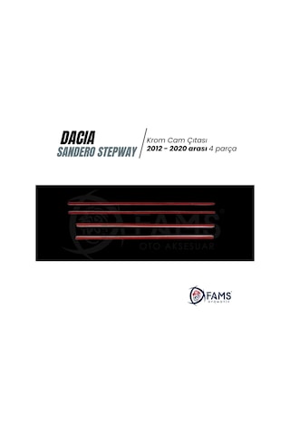 Dacia Sandero Stepway Krom Cam Çıtası Seti 4 Prç. 2012-2020