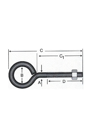 Kapalı Metrik Kanca M5 / 21x80 - 100 Adet Diğer