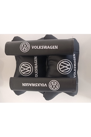 Volkswagen Uyumlu Beyaz Oto Boyun Yastığı +emniyet Kemer Pedi Beyaz