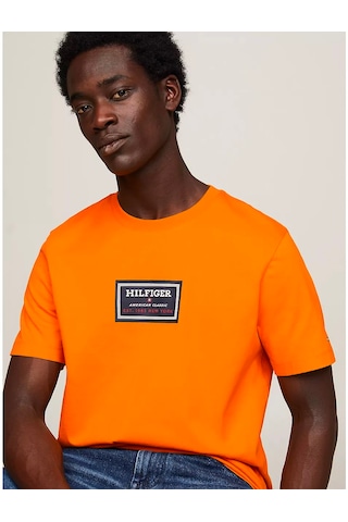 Tommy Hilfiger Erkek Sıfır Yaka T-shirt Turuncu