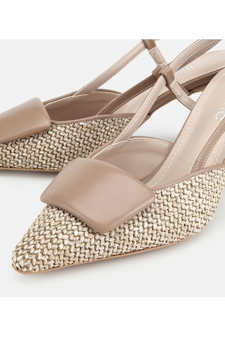 Hotiç Kadın Vizon Arkası Açık Hasır Detaylı İnce Topuklu Stiletto 01ayh320830a450 01ayh320830a450