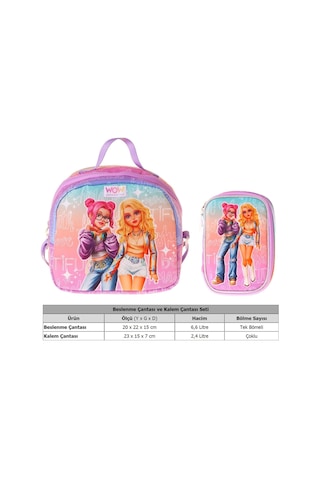 Wow Generation Kız Çocuk Star Pembe - Mor Thermo Beslenme Çantası Ve Kalemlik Seti - Setwg-w6035