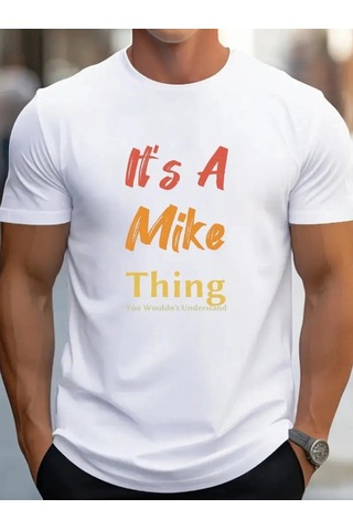 Zennamoda Erkek It Is A Mike Thing Baskılı Erkek T-shirt Beyaz