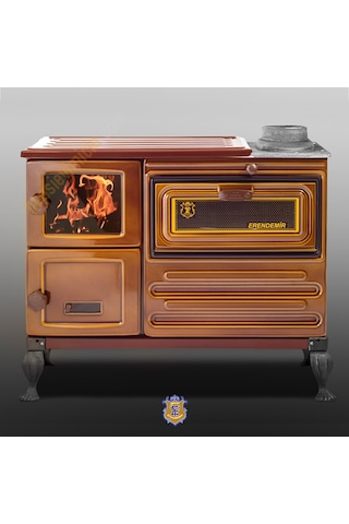 Erendemir Şömine Kuzine Tuğlalı Pik Ayaklı Soba Ek104f-T-P