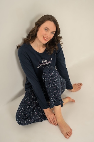 Arnetta Kadın Just Close Your Eyes Lacivert Uzun Kol Pijama Takım Ar3774-s-v2 Ar3774-s-v2