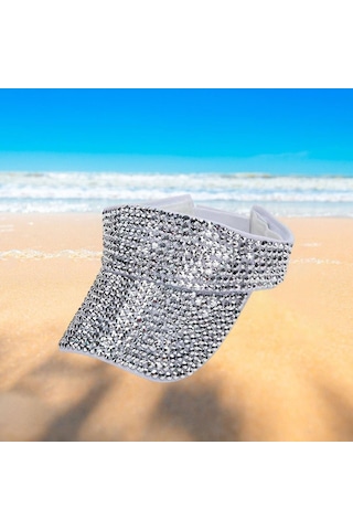 Kadınlar İçin Şık Ve Göz Alıcı Kristalli Tenis Güneş Gözlüğü Kapağı Spor Ve Moda Aksesuarı Gümüş