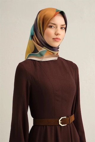 Armine Geometrik Desenli Sura Saf İpek Eşarp - 8834d Yeşil - 04