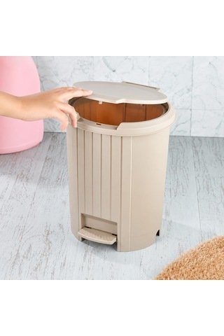 Bas Aç Mekanizmalı Pedallı Çöp Kovası, Banyo Ve Mutfak İçin Çok Amaçlı Plastik Çöp Kutusu, Renk Varyasyonlu Pratik Ev Tipi Atık Kovası Gri Çok Renkli