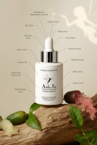 Aida Jia Salisilik Asit ve Glikolik Asit İçerikli Akne Komedon Siyah Nokta Karşıtı Serum 30 ML