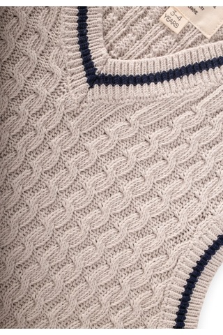 Saş Örgü Triko Süeter 3-9 Yaş Taş Taş