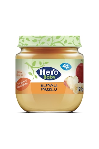 Hero Baby Elmalı Muzlu 4+ Ay Kavanoz Maması 125 G