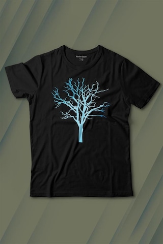Kendim Seçtim Nature Hayat Ağacı Kuru Ağaç Silüeti Baskılı Tişört Çocuk T-shirt 001