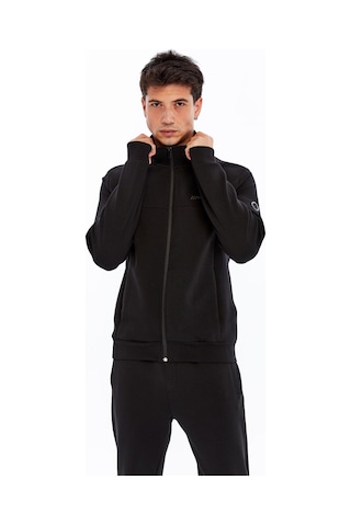 AR-MA Arma Erkek Slim Fit Örme Interlok Basic Tam Fermuar Dik Yaka Sweatshirt %80 Pamuk %14 Polyester %6 Elastan K30324989902 Siyah