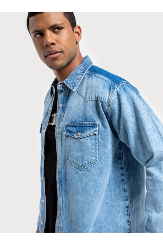 Lf2036213 Gömlek U.kol Denim