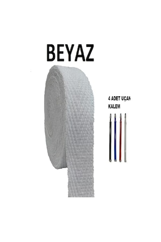 35 Metre Balıksırtı Ekstrafor Dar Dokuma 1 Santim En Buharla Uçan Kalem Hediye Beyaz, - 692917894 Beyaz,