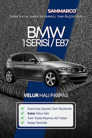 Bmw 1 Serisi E87 2004-2011 Halı Paspas Velur Paspas Kumaş Paspas Oto Paspas