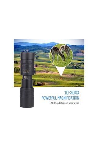 Pazly 10-300x40 Zoomlu Tek Gözlü Binokül: Ayarlanabilir Büyütme, Tripod Ve Fotoğraf Klem İle Kuş Izleme, Doğa Ve Seyahat İçin