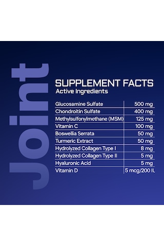 Liz Life Joint 30 Tablet Glukozamin, Kondroitin, Msm, Kolajen Ve Hyaluronik Asit İçeren Takviye Edici Gıda