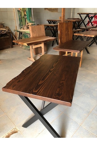 Bintaşmobilya Ceviz Rengi Kütük Cafe Masası Modelleri