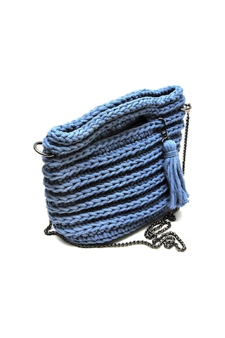 Handmade Makrome İp Tasarım Kadın Çanta Mavi