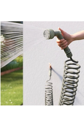 Spiral Hortum Seti Bahçe Sulama Başlığı Seti 15 Metre