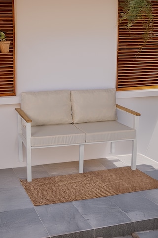 Neokas Metal Bahçe Oturma Grubu, Balkon Takımı, Kafe Koltuğu, Bekleme Alanı Koltuğu, 1 Adet İkili Koltuk Beyaz