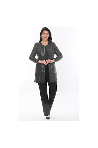 Ladies First Büyük Beden 3786 Antrasit Ceket+bluz Takım 001