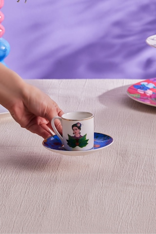 Karaca Frida Kahve Fincanı Ve Tabağı Mavi 90 Ml