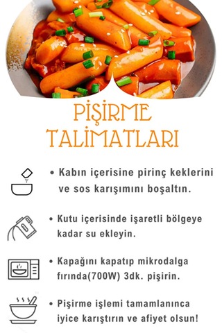 Hipokki Acı Ve Tatlı Soslu Kore Tteokbokki Pirinç Keki 120gr 20'li Set