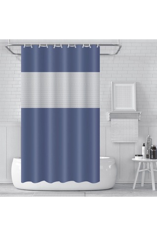 Yifomall Su Geçirmez 3d Desenli Peva Banyo Perdeği - Kalın, Delik Açmadan Monte Edilebilir, Öntüklü, Kross Border Çok Satan Mavi Diğer