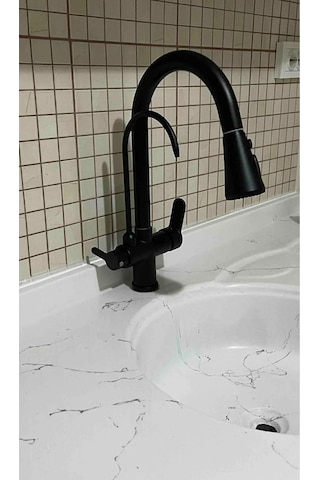 Boheme Fleko Arıtmalı Spiralli Eviye Bataryası Siyah