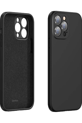 Hepsi Baseus Liquid iPhone Uyumlu 13 Pro Max Kılıf Kamera Korumalı İçi Kadife Silikon Kılıf- 5775 Najmaddin Mavi