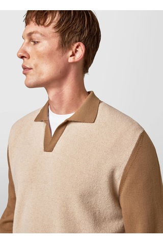 Alpha Studio Kahve Erkek Slim Fit Kazak Au-7244b Jumper Polo