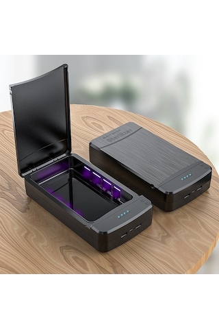 Dm Taşınabilir Uv Cep Telefonu Ve Mini Eşyalar İçin Maske Dezenfeksiyon Kutusu Sterilizatör Siyah