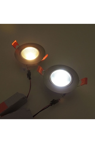 Saten Krom Sıva Altı Spot Cob Led Armatür 5W Trafolu Beyaz