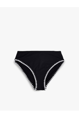 Koton Yüksek Bel Kroşe Detaylı Bikini Altı Siyah 5sak00059mm Siyah