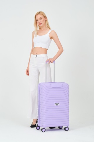 Keo-plus Lila Orta Boy Silikon Kırılmaz Pp Valiz Siyah