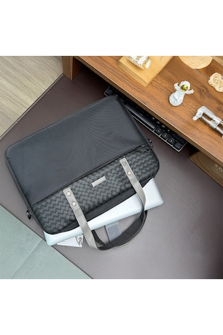 13-14 İnç Omuz Askılı Laptop Çantası Lenyes Lb552 Voyagers Serisi Su Geçirmez Polyester Kumaş Siyah