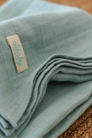 Organik Pamuk Çift Katlı Müslin Örtü Nil Yeşili 75x85 CM Nil Yeşili