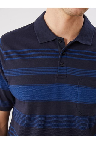 Lcwaıkıkı Classic Lacivert Polo Yaka Renk Bloklu Erkek Tişört