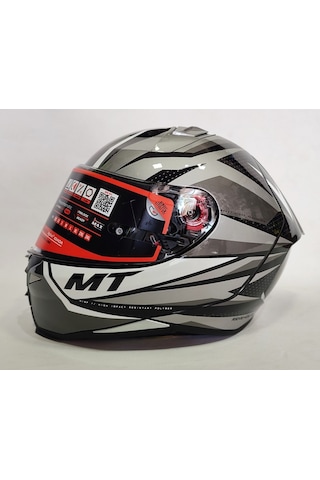 MT Kask Revenge 2 Kley B0 Parlak Gri - Şeffaf Vizörlü